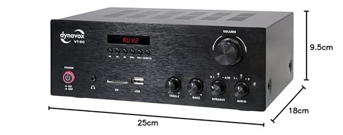 Amplificador Dynavox VT-80 - Bluetooth, 4 Salidas, Control Remoto