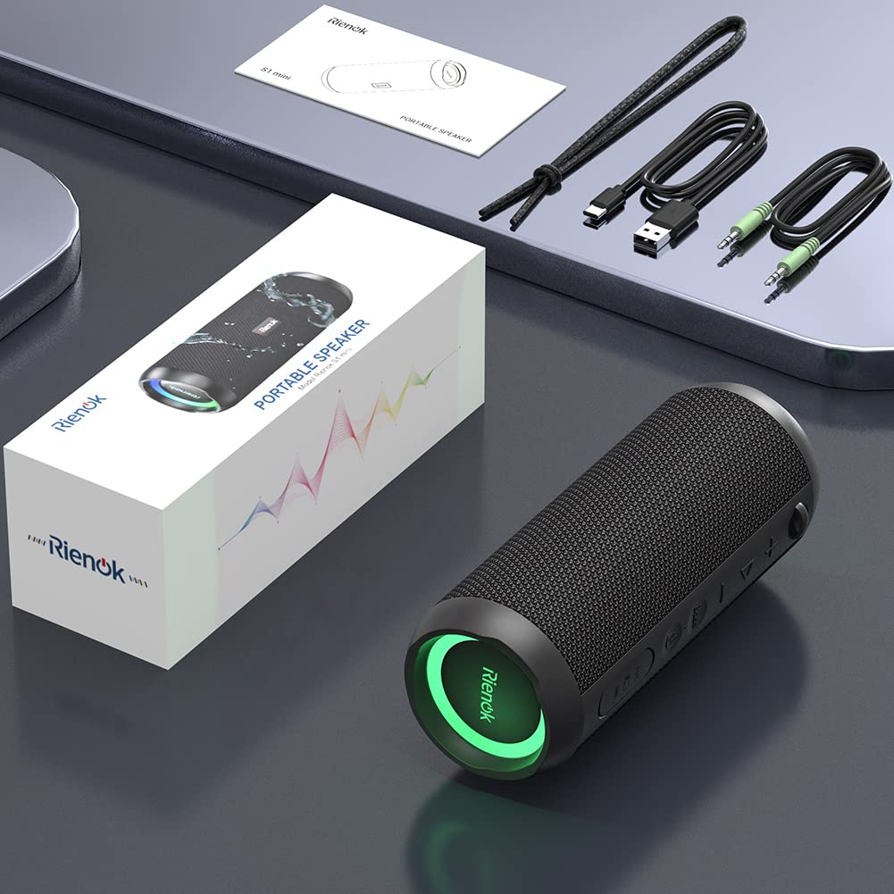 Altavoz RIENOK Bluetooth - IPX7, Bass, SD/AUX