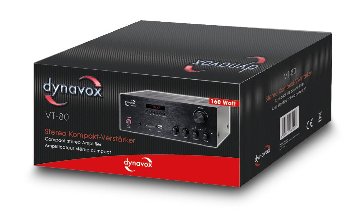 Amplificador Dynavox VT-80 - Bluetooth, 4 Salidas, Control Remoto