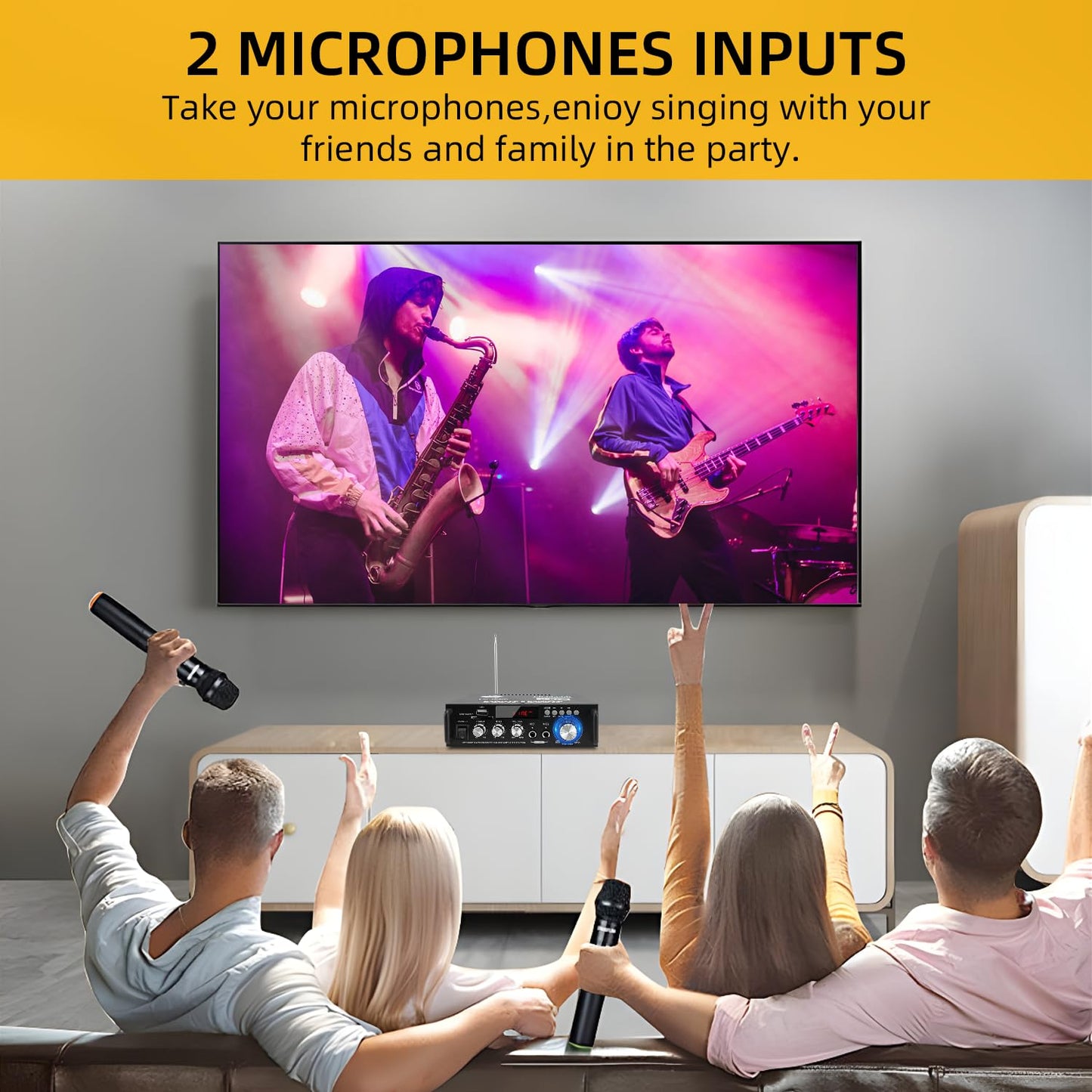 Amplificador Bluetooth Mini 600W - 2 Canales, USB/SD/FM