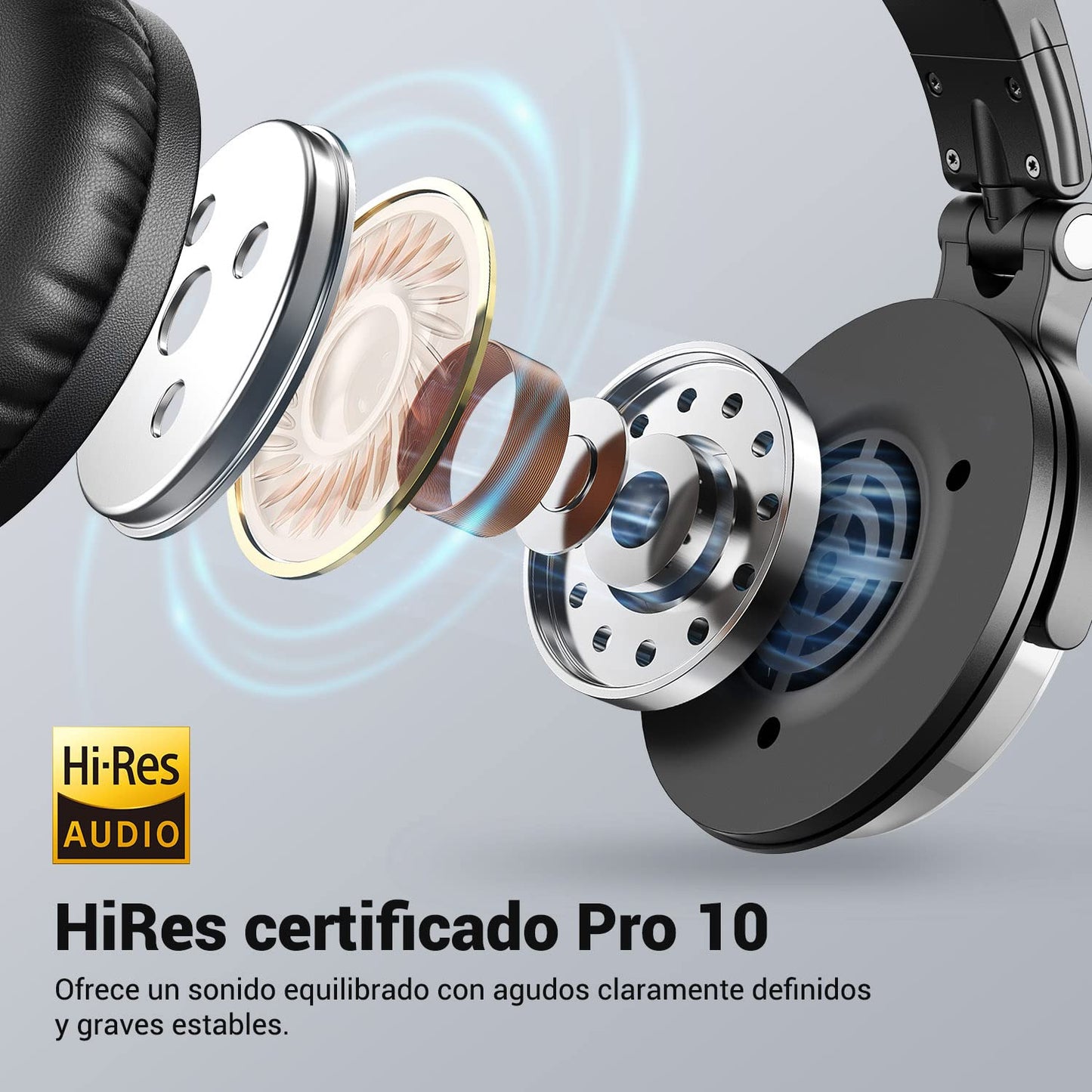 Auriculares OneOdio Pro10 - DJ, 50mm, Cable 3.5/6.35mm