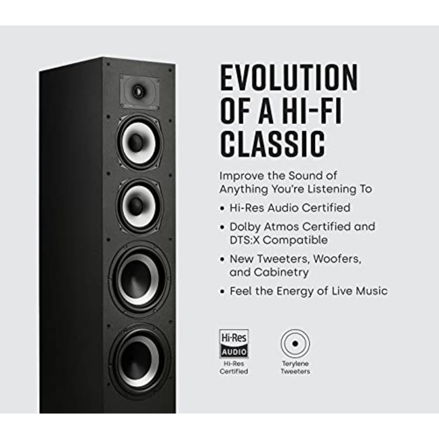 Polk Monitor XT70 Pareja Altavoces de Suelo Hi-Fi Negros