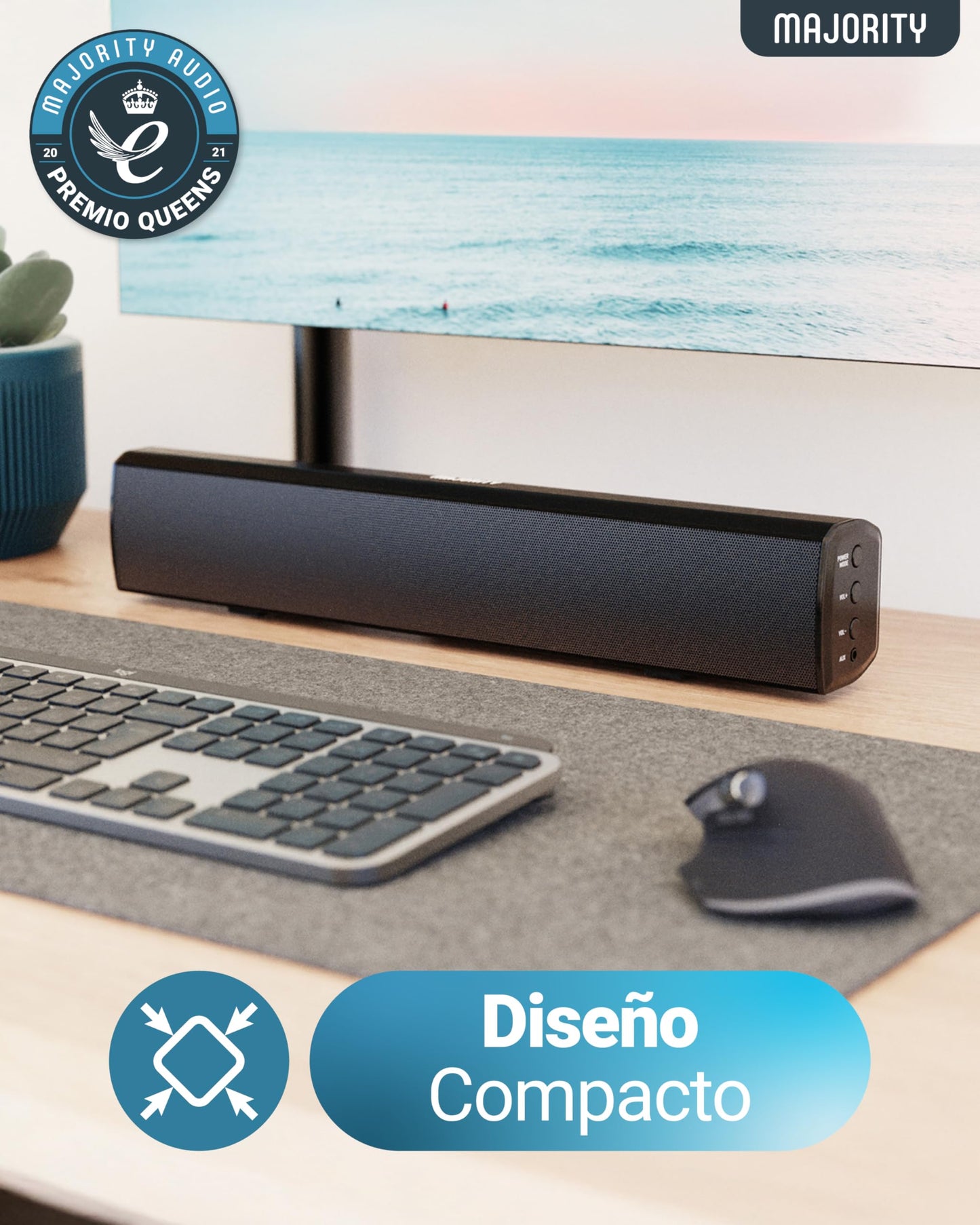 Barra de Sonido MAJORITY Bowfell - 50W, Bluetooth, Óptico