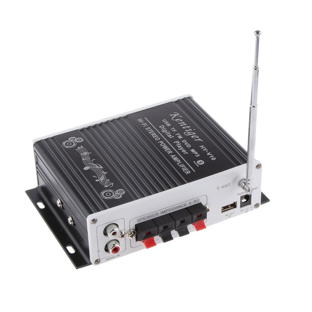 Amplificador Bluetooth WINGONEER Mini - 12V, USB/FM, Bass Booster
