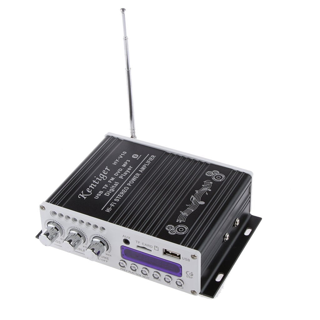 Amplificador Bluetooth WINGONEER Mini - 12V, USB/FM, Bass Booster