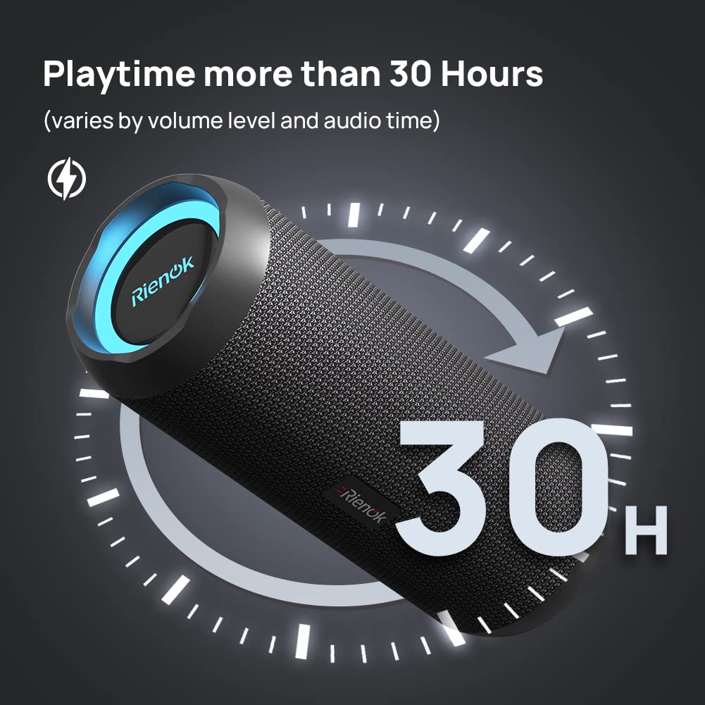 Altavoz RIENOK Bluetooth - IPX7, Bass, SD/AUX