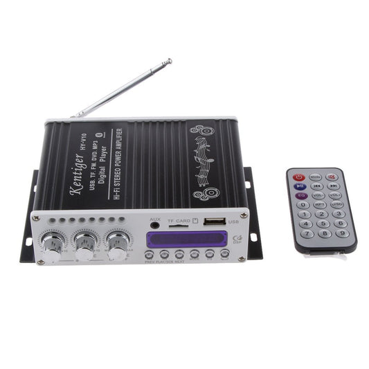 Amplificador Bluetooth WINGONEER Mini - 12V, USB/FM, Bass Booster