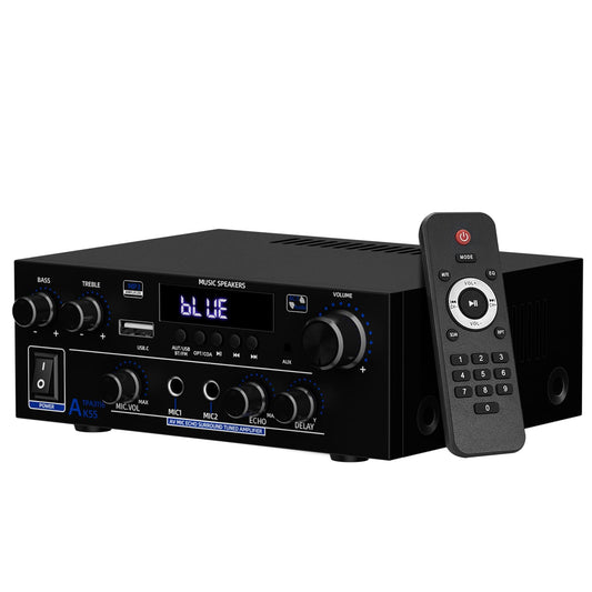 Amplificador 2 Canales 1000W - Bluetooth, USB/FM, 50Wx2