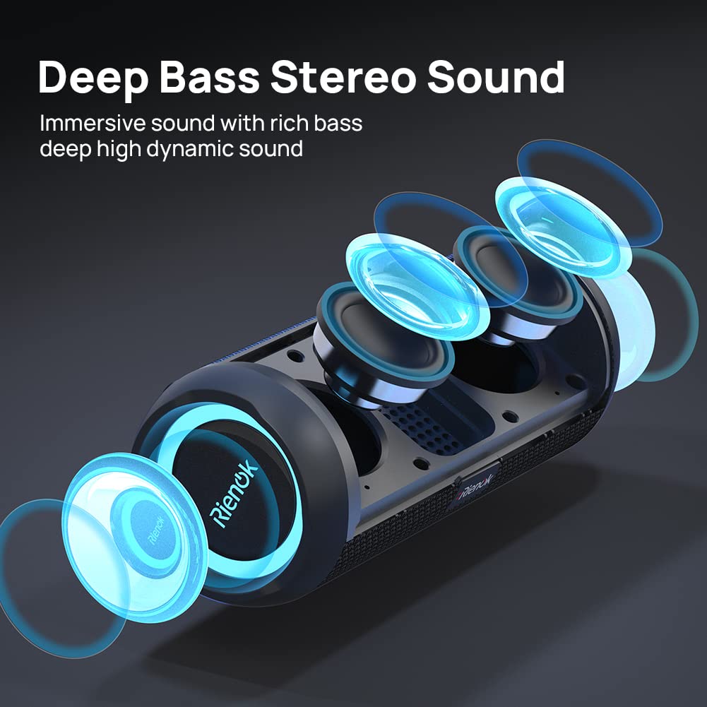 Altavoz RIENOK Bluetooth - IPX7, Bass, SD/AUX