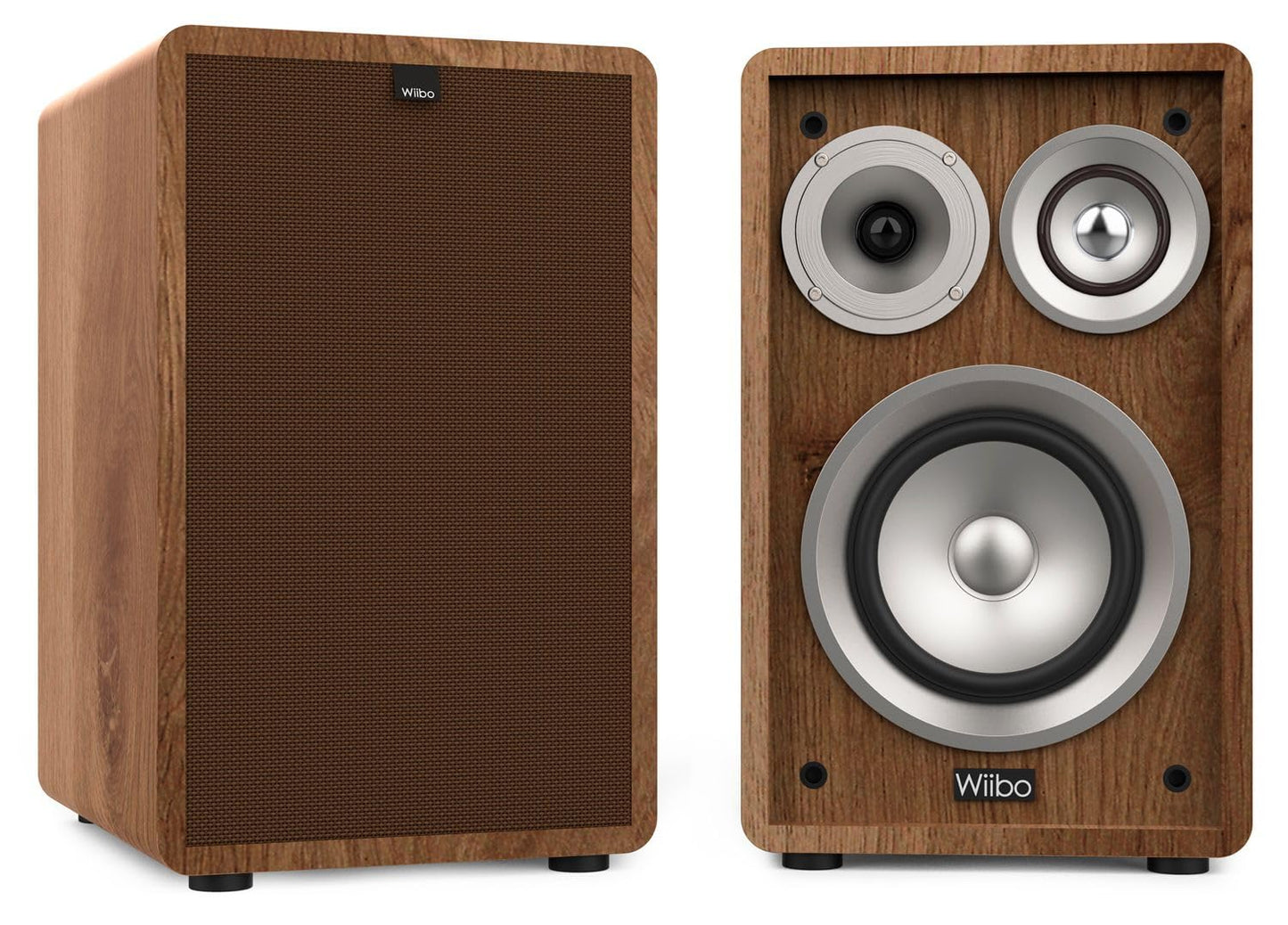 Altavoces Wiibo Vintage 6 - 100W, 3 Vías, Nogal