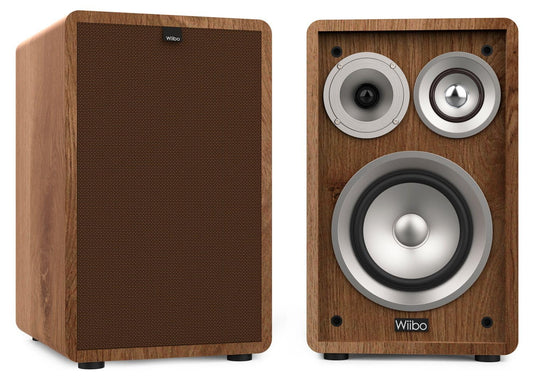 Altavoces Wiibo Vintage 6 - 100W, 3 Vías, Nogal