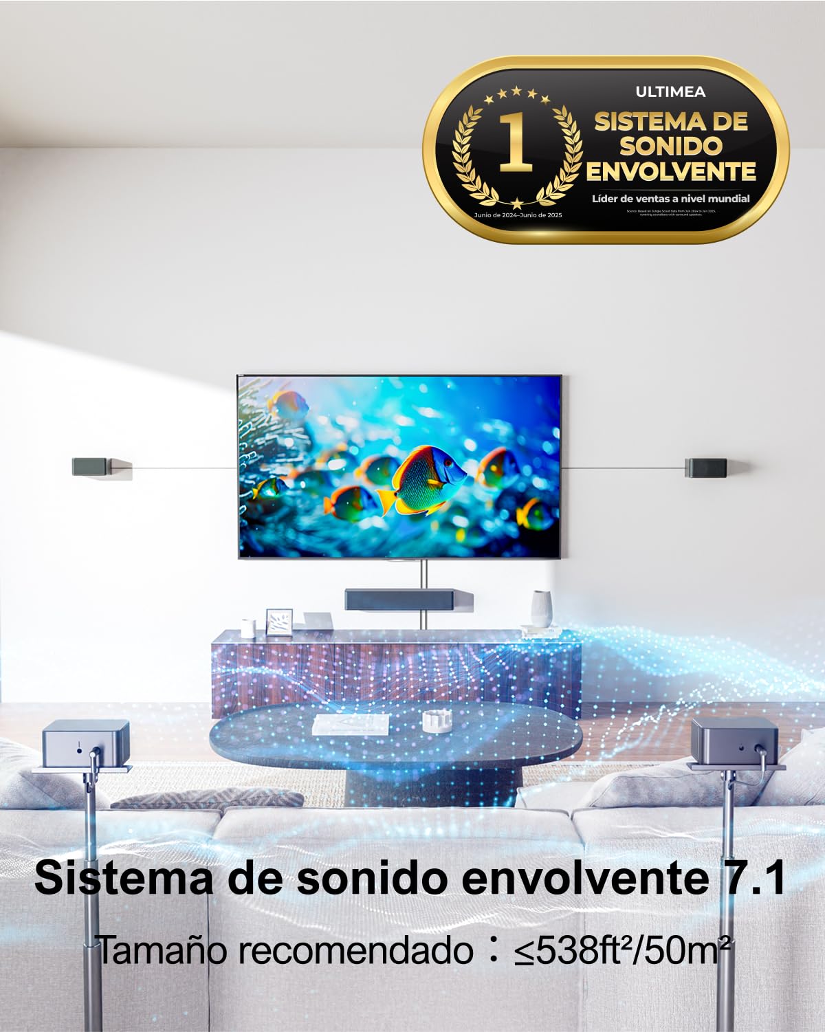 Barra Sonido ULTIMEA Poseidon D70 - 7.1, 410W, Subwoofer