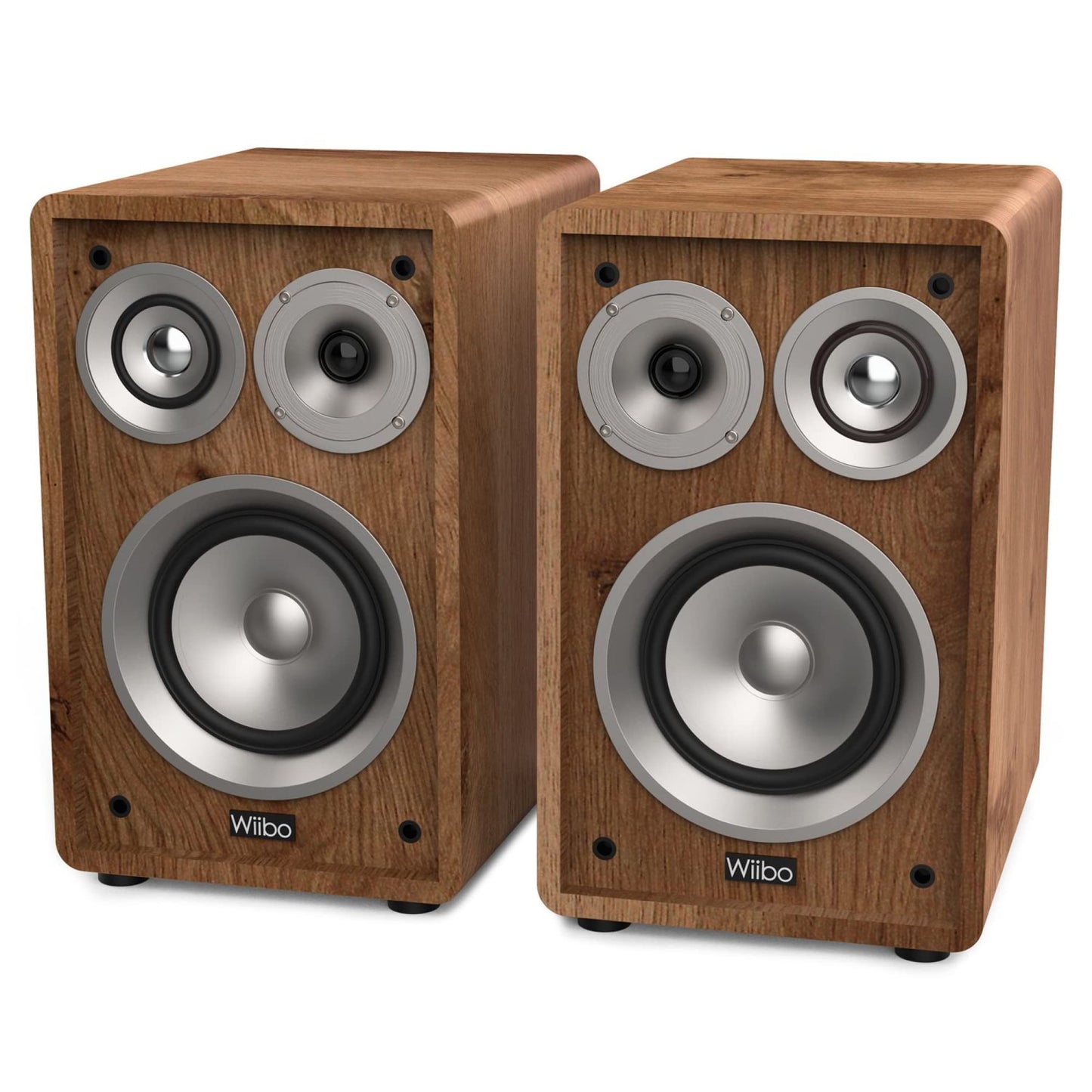 Altavoces Wiibo Vintage 6 - 100W, 3 Vías, Nogal
