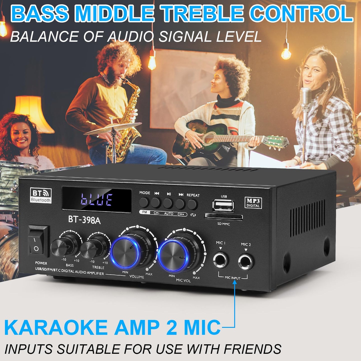 Amplificador Romica 900W - Bluetooth, Óptico/Coaxial, Subwoofer