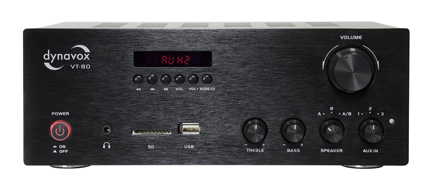 Amplificador Dynavox VT-80 - Bluetooth, 4 Salidas, Control Remoto