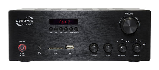 Amplificador Dynavox VT-80 - Bluetooth, 4 Salidas, Control Remoto