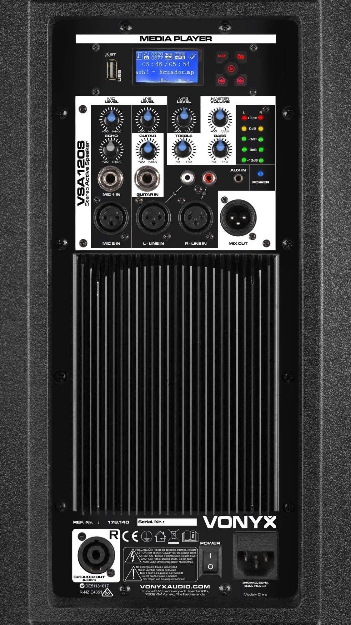 Altavoces Activos Vonyx VSA120S - 800W, Bluetooth, DJ