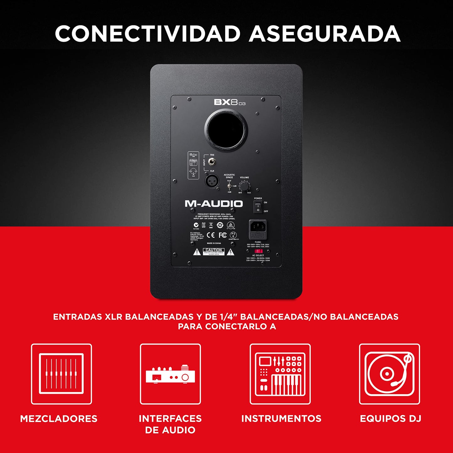 Monitor Estudio M-Audio BX8 D3 - 150W, 8", Bidireccional