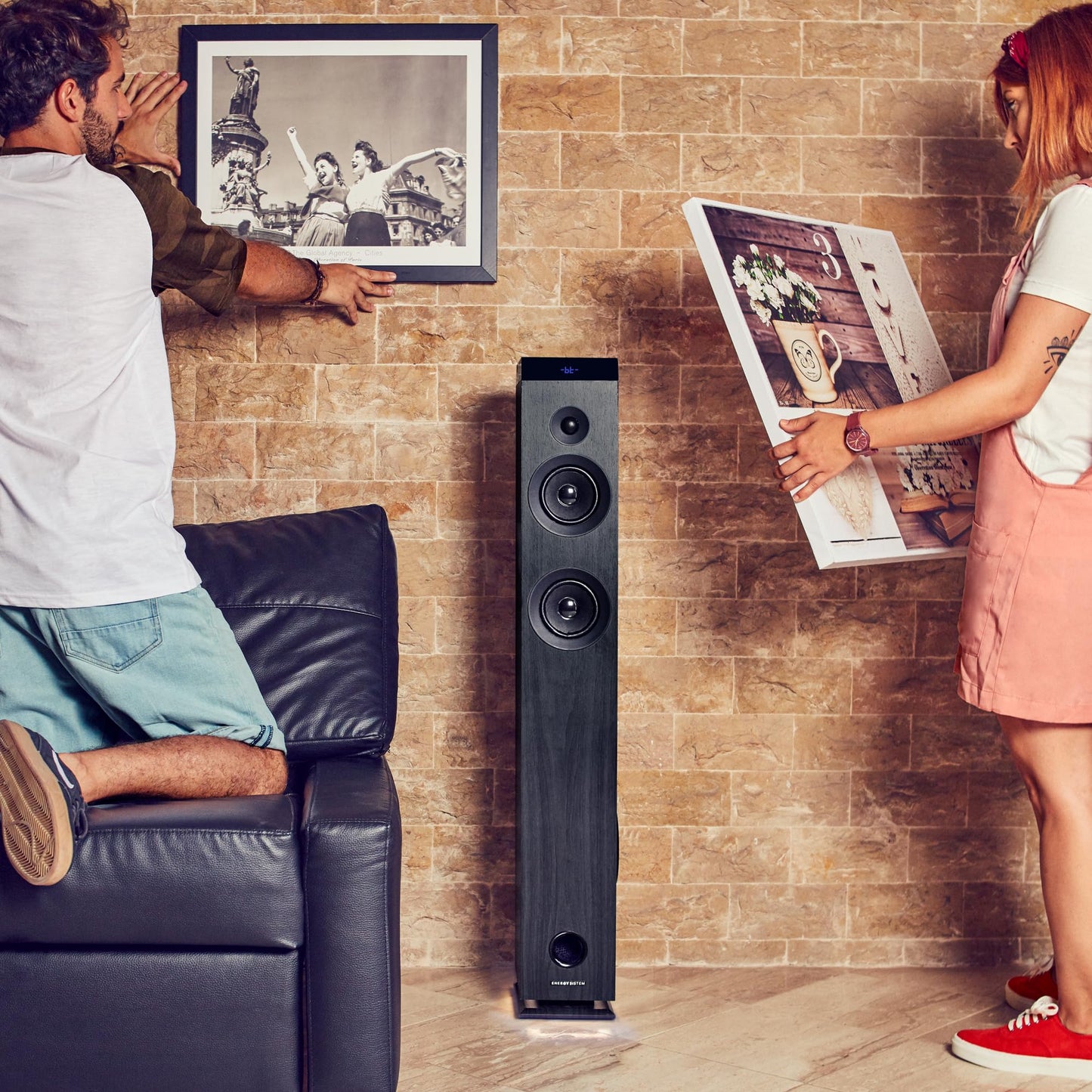 Torre Sonido Energy Sistem Tower 7 - 100W, Bluetooth, Luz Ambiente