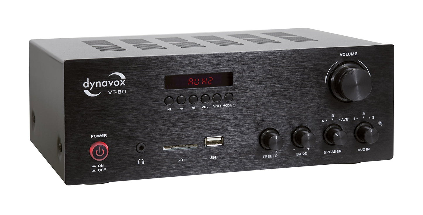 Amplificador Dynavox VT-80 - Bluetooth, 4 Salidas, Control Remoto