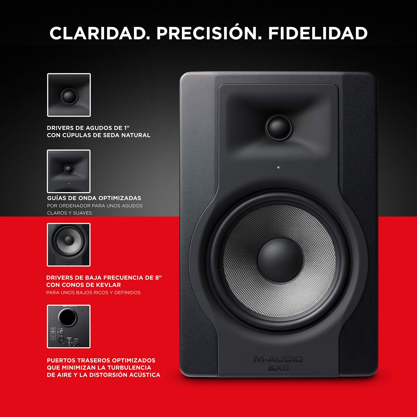 Monitor Estudio M-Audio BX8 D3 - 150W, 8", Bidireccional